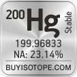 200hg isotope 200hg enriched 200hg abundance 200hg atomic mass 200hg