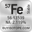 57fe isotope 57fe enriched 57fe abundance 57fe atomic mass 57fe