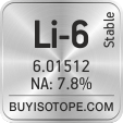 li-6 isotope li-6 enriched li-6 abundance li-6 atomic mass li-6