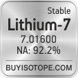 lithium-7 isotope lithium-7 enriched lithium-7 abundance lithium-7 atomic mass lithium-7