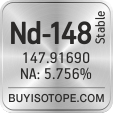nd-148 isotope nd-148 enriched nd-148 abundance nd-148 atomic mass nd-148