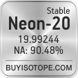 neon-20 isotope neon-20 enriched neon-20 abundance neon-20 atomic mass neon-20
