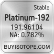 platinum-192 isotope platinum-192 enriched platinum-192 abundance platinum-192 atomic mass platinum-192