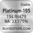 platinum-195 isotope platinum-195 enriched platinum-195 abundance platinum-195 atomic mass platinum-195