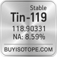 tin-119 isotope tin-119 enriched tin-119 abundance tin-119 atomic mass tin-119