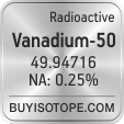 vanadium-50 isotope vanadium-50 enriched vanadium-50 abundance vanadium-50 atomic mass vanadium-50