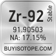 zr-92 isotope zr-92 enriched zr-92 abundance zr-92 atomic mass zr-92