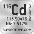 116cd isotope 116cd enriched 116cd abundance 116cd atomic mass 116cd