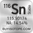 116sn isotope 116sn enriched 116sn abundance 116sn atomic mass 116sn