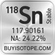 118sn isotope 118sn enriched 118sn abundance 118sn atomic mass 118sn