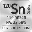 120sn isotope 120sn enriched 120sn abundance 120sn atomic mass 120sn