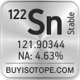 122sn isotope 122sn enriched 122sn abundance 122sn atomic mass 122sn