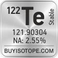 122te isotope 122te enriched 122te abundance 122te atomic mass 122te