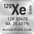 129xe isotope 129xe enriched 129xe abundance 129xe atomic mass 129xe