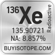 136xe isotope 136xe enriched 136xe abundance 136xe atomic mass 136xe