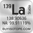 139la isotope 139la enriched 139la abundance 139la atomic mass 139la