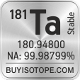 181ta isotope 181ta enriched 181ta abundance 181ta atomic mass 181ta