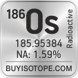 186os isotope 186os enriched 186os abundance 186os atomic mass 186os