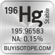 196hg isotope 196hg enriched 196hg abundance 196hg atomic mass 196hg