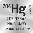 204hg isotope 204hg enriched 204hg abundance 204hg atomic mass 204hg