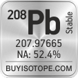 208pb isotope 208pb enriched 208pb abundance 208pb atomic mass 208pb