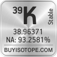 39k isotope 39k enriched 39k abundance 39k atomic mass 39k
