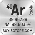40ar isotope 40ar enriched 40ar abundance 40ar atomic mass 40ar