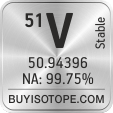 51v isotope 51v enriched 51v abundance 51v atomic mass 51v