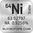 64ni isotope 64ni enriched 64ni abundance 64ni atomic mass 64ni
