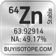 64zn isotope 64zn enriched 64zn abundance 64zn atomic mass 64zn