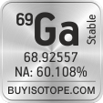 69ga isotope 69ga enriched 69ga abundance 69ga atomic mass 69ga