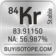 84kr isotope 84kr enriched 84kr abundance 84kr atomic mass 84kr