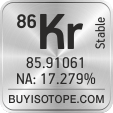 86kr isotope 86kr enriched 86kr abundance 86kr atomic mass 86kr