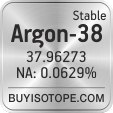 argon-38 isotope argon-38 enriched argon-38 abundance argon-38 atomic mass argon-38