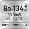 ba-134 isotope ba-134 enriched ba-134 abundance ba-134 atomic mass ba-134