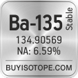 ba-135 isotope ba-135 enriched ba-135 abundance ba-135 atomic mass ba-135