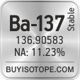 ba-137 isotope ba-137 enriched ba-137 abundance ba-137 atomic mass ba-137