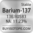 barium-137 isotope barium-137 enriched barium-137 abundance barium-137 atomic mass barium-137