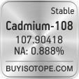 cadmium-108 isotope cadmium-108 enriched cadmium-108 abundance cadmium-108 atomic mass cadmium-108