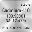 cadmium-110 isotope cadmium-110 enriched cadmium-110 abundance cadmium-110 atomic mass cadmium-110
