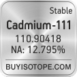 cadmium-111 isotope cadmium-111 enriched cadmium-111 abundance cadmium-111 atomic mass cadmium-111