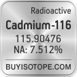 cadmium-116 isotope cadmium-116 enriched cadmium-116 abundance cadmium-116 atomic mass cadmium-116