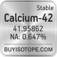 calcium-42 isotope calcium-42 enriched calcium-42 abundance calcium-42 atomic mass calcium-42