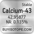 calcium-43 isotope calcium-43 enriched calcium-43 abundance calcium-43 atomic mass calcium-43