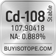 cd-108 isotope cd-108 enriched cd-108 abundance cd-108 atomic mass cd-108