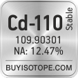 cd-110 isotope cd-110 enriched cd-110 abundance cd-110 atomic mass cd-110