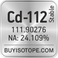cd-112 isotope cd-112 enriched cd-112 abundance cd-112 atomic mass cd-112