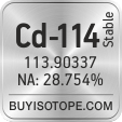 cd-114 isotope cd-114 enriched cd-114 abundance cd-114 atomic mass cd-114