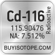 cd-116 isotope cd-116 enriched cd-116 abundance cd-116 atomic mass cd-116