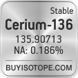 cerium-136 isotope cerium-136 enriched cerium-136 abundance cerium-136 atomic mass cerium-136